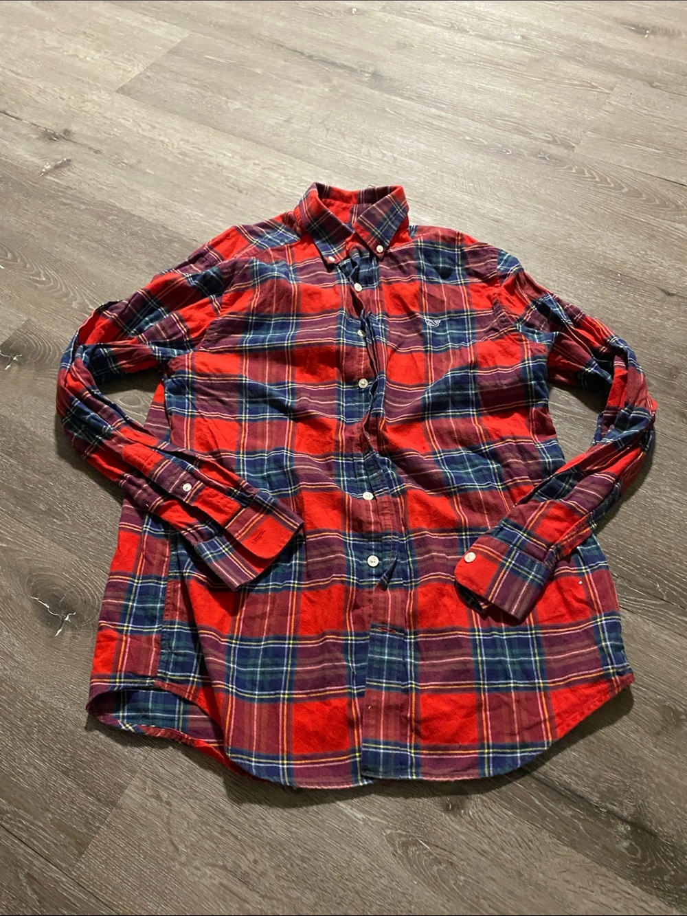 Vineyard Vines Red and Navy Plaid Slim Fit Whaler Shirt